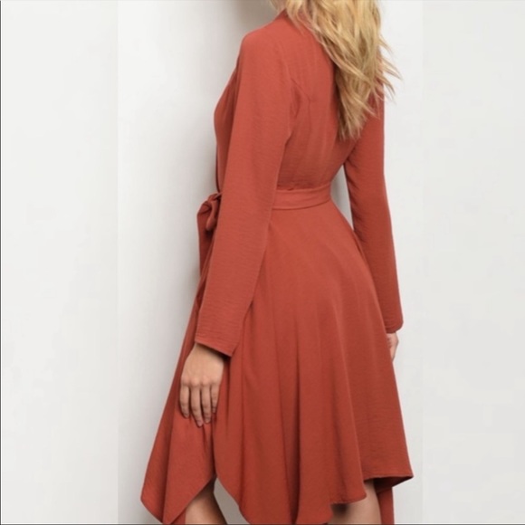 Style Rack Rust Wrap Dress - Picture 7 of 8